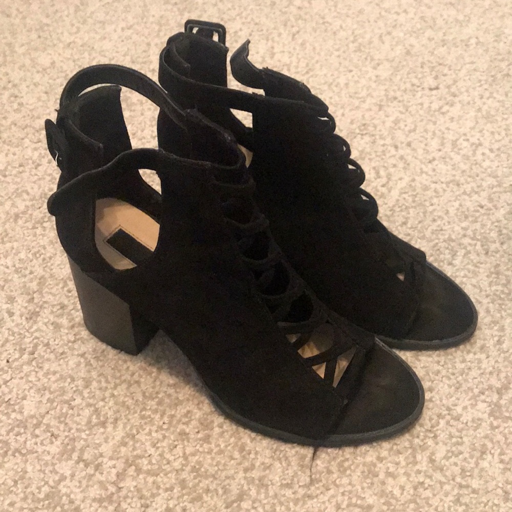 Black block heels